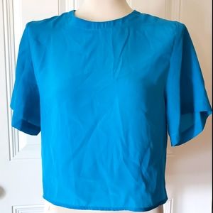 Sara Stephen Blue/Aqua Blouse sz Small/ 8 Women's